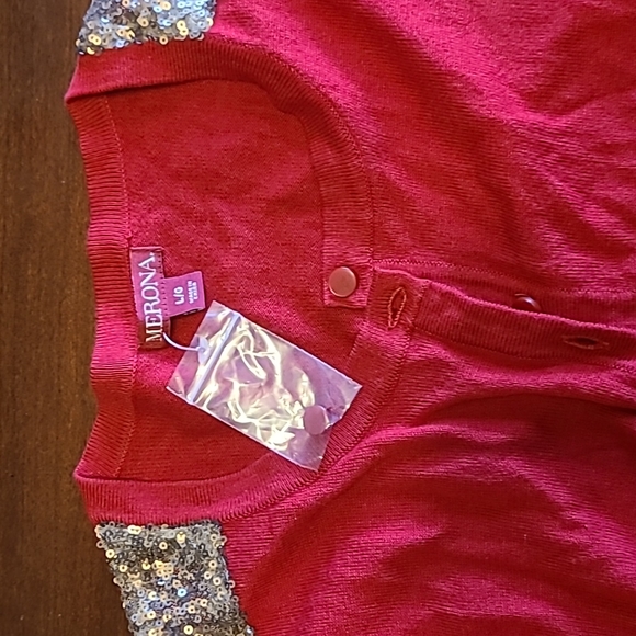 Red Merona cardigan with sequin detail - Picture 2 of 3